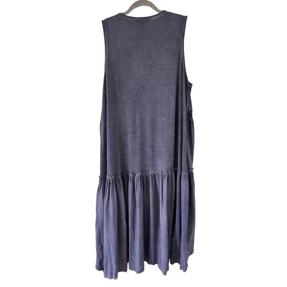 She + Sky Sleeveless Boho Tiered Vest With Lace Detail High Low Hem - Picture 2 of 10